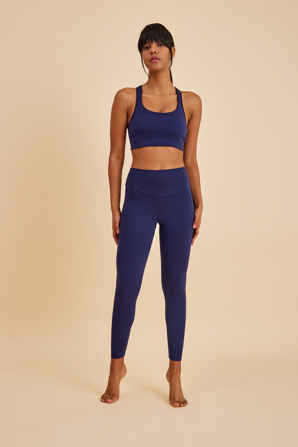 Amarelle-Sportive Lacivert Light Touch Uzun Toparlayıcı Spor Taytı-Activewear-3-Milagron.com