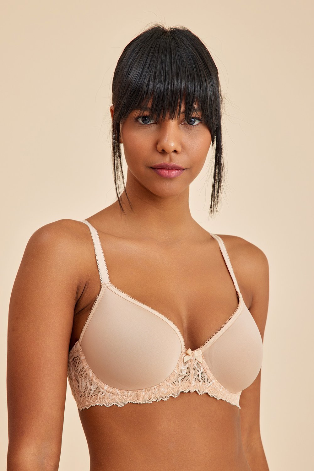 Amarelle-Victoria Ten Balenli Dantelli Dolgusuz Toparlayıcı Balkonet Sütyen-Top-1-Milagron.com