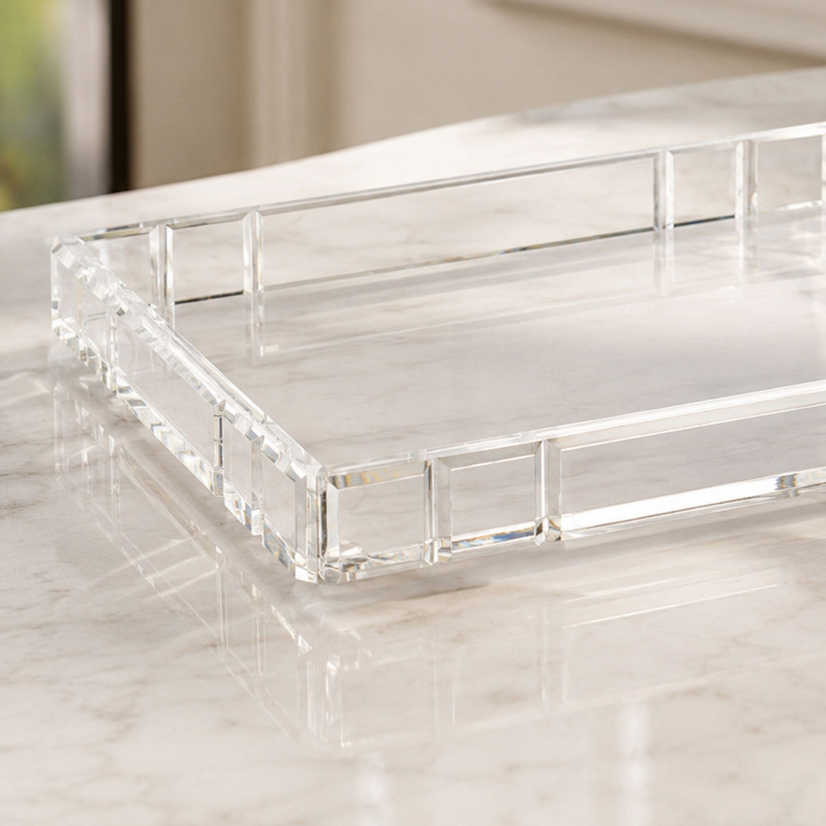 Memonza-Qbella Kristal Kesim Tepsi, X-Large, Şeffaf-Tepsi-3-Milagron.com