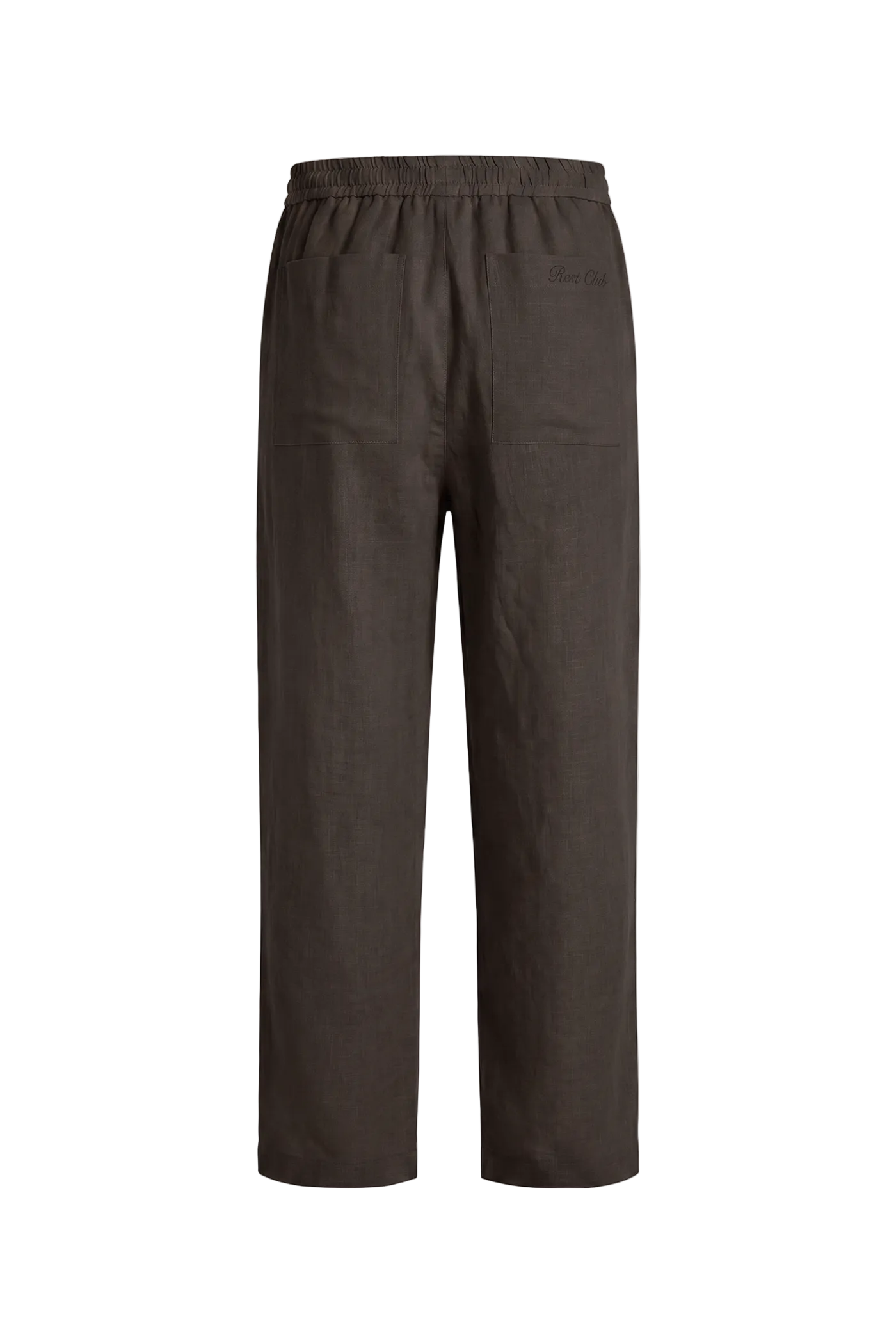 Erkek Relaxed Fit Rest Club Linen Pants - Koyu Kahve