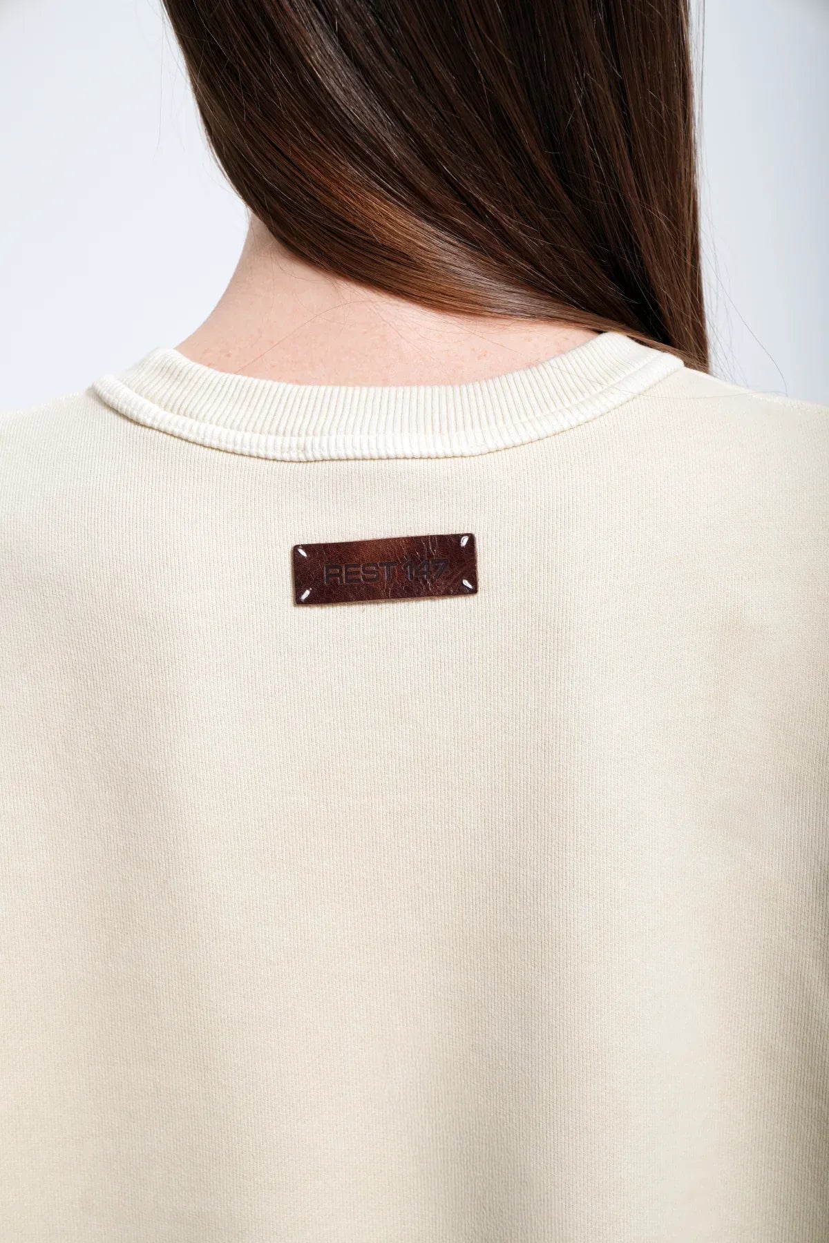 Kadın Boxy Fit Oversized Washed Sweatshirt - Bej