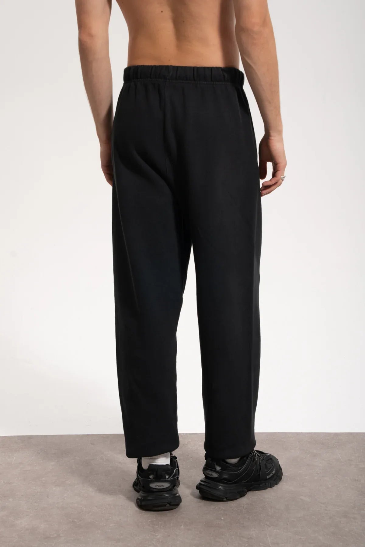 Erkek Relaxed Fit Washed Sweatpants - Siyah
