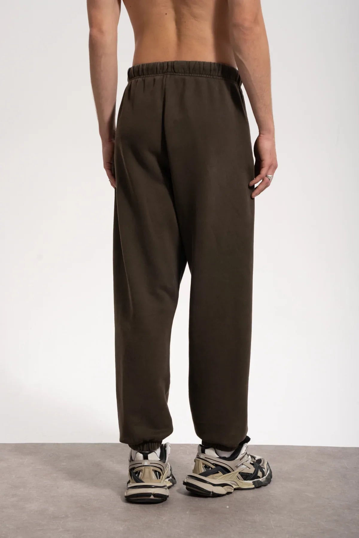 Erkek Relaxed Fit Washed Sweatpants - Kahverengi