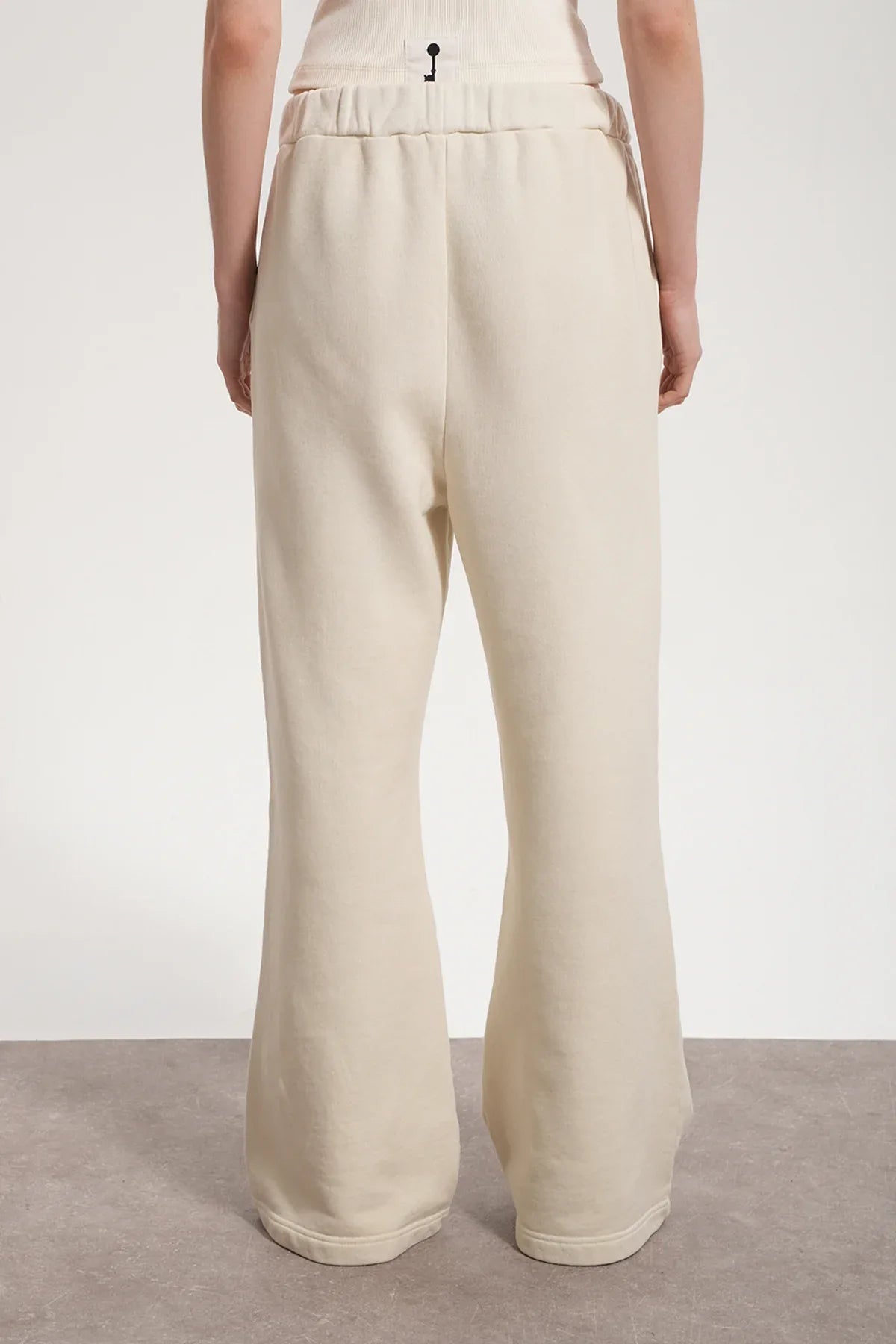 Kadın Flared Wide Leg Washed Sweatpants - Bej