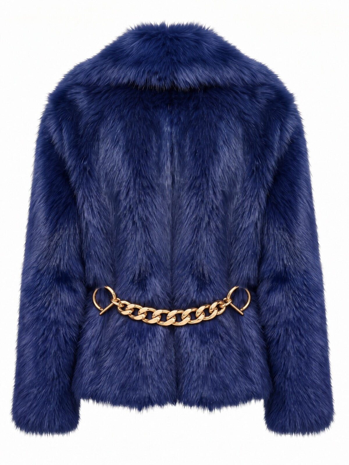 Shawl-Collar Faux Fur Jacket