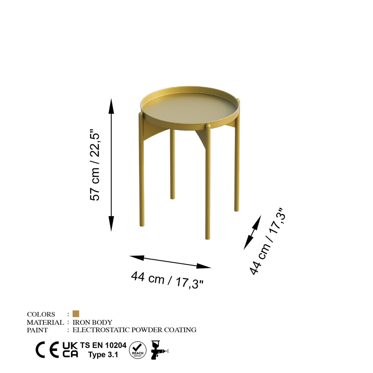 Shb-002-B Dekoratif Metal Sehpa