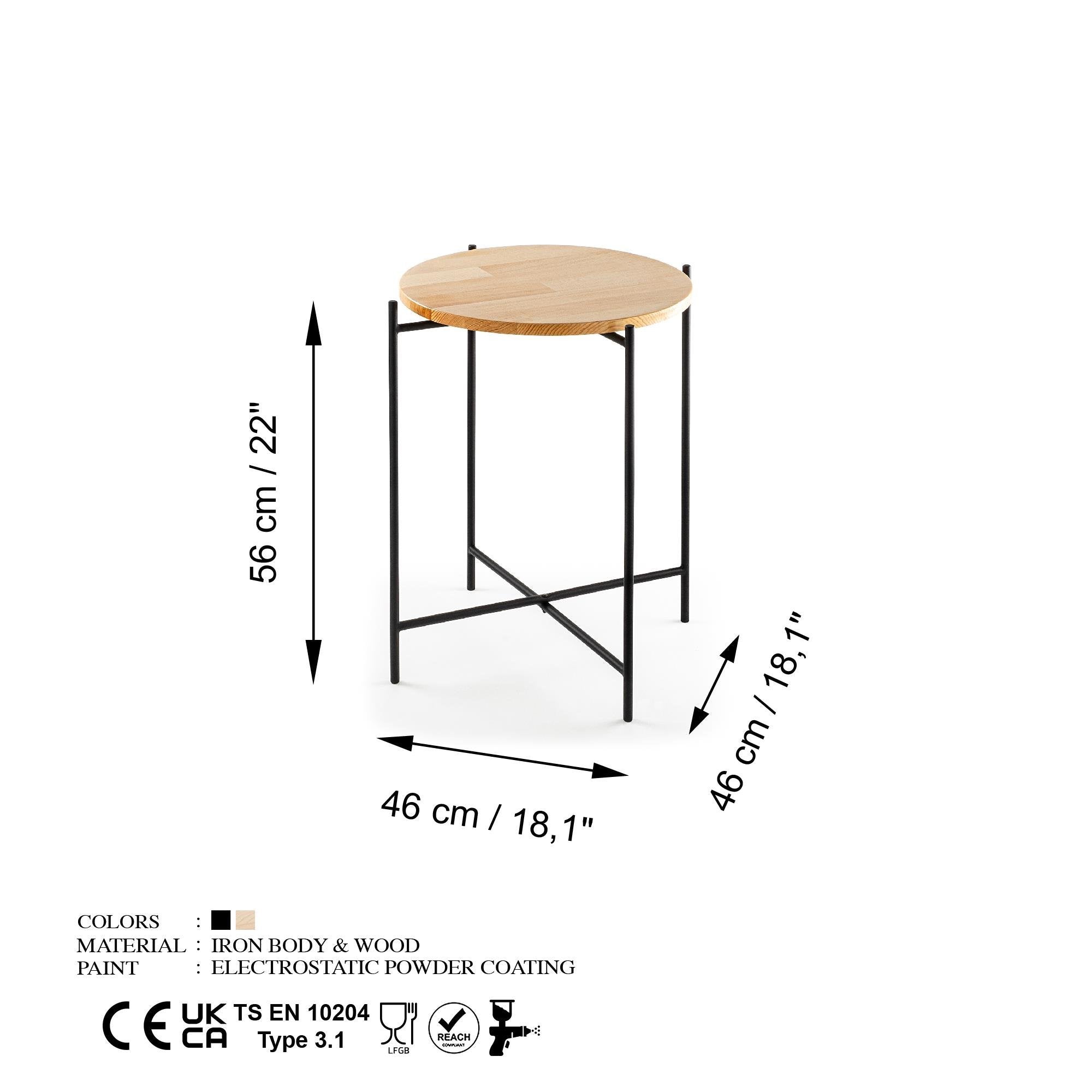 Shb-004 Dekoratif Ahşap Metal Sehpa