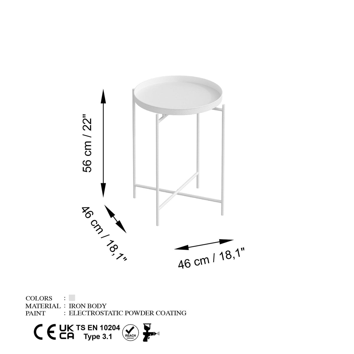 Shb-007-B Dekoratif Metal Sehpa