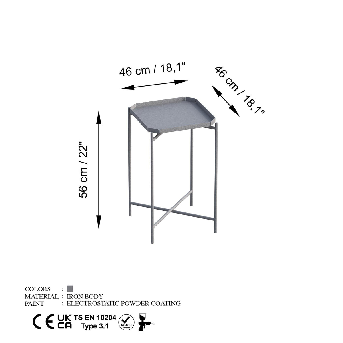 Shb-008-C Dekoratif Metal Sehpa