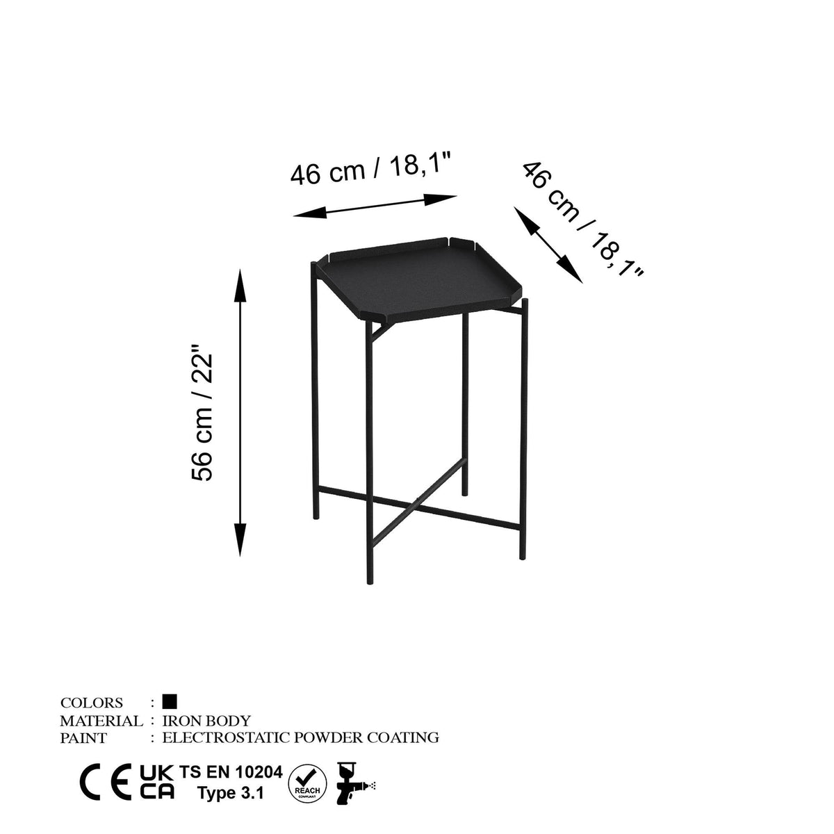 Shb-008 Dekoratif Metal Sehpa