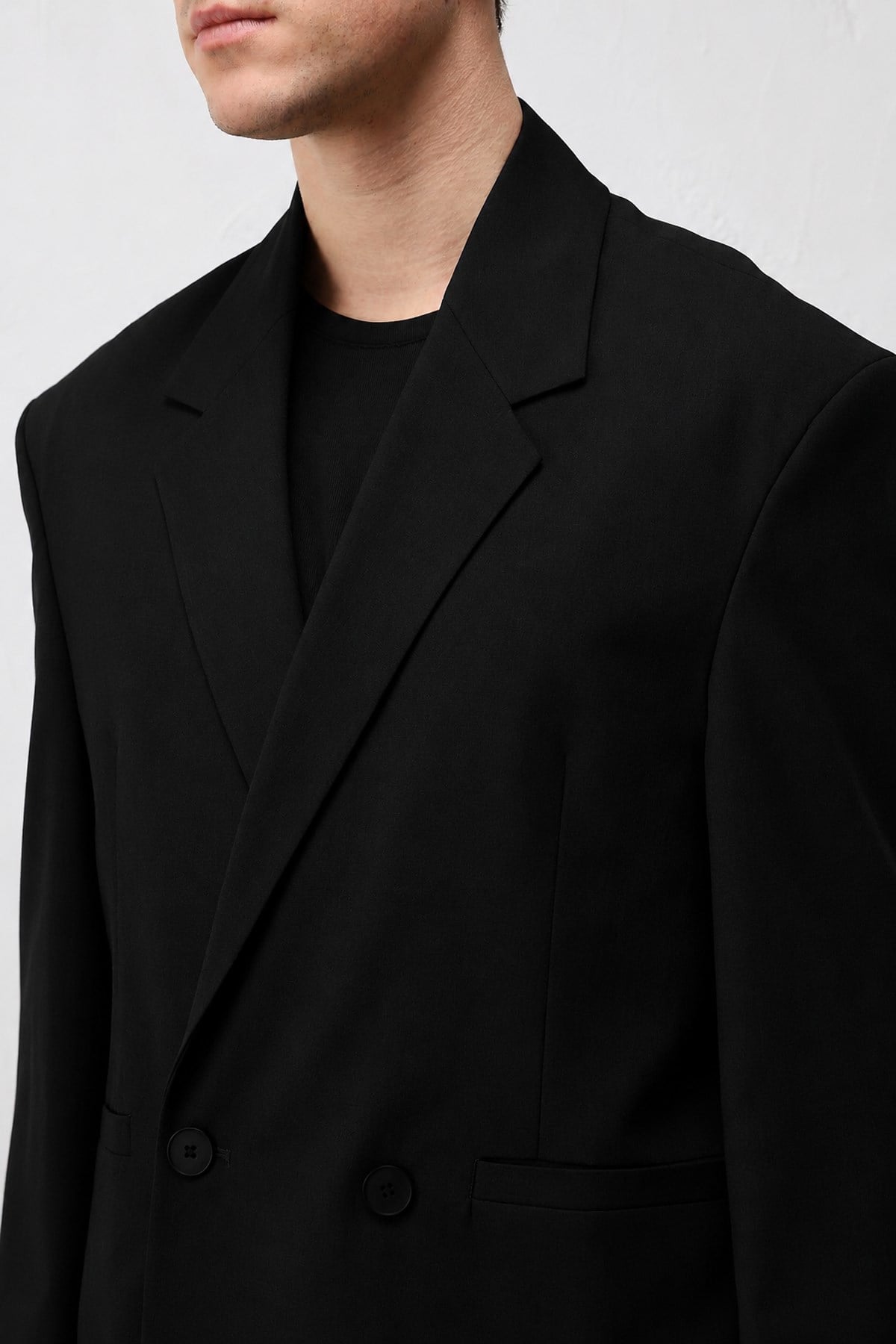 Antioch Siyah-1 Relaxed Fit Erkek Blazer Ceket