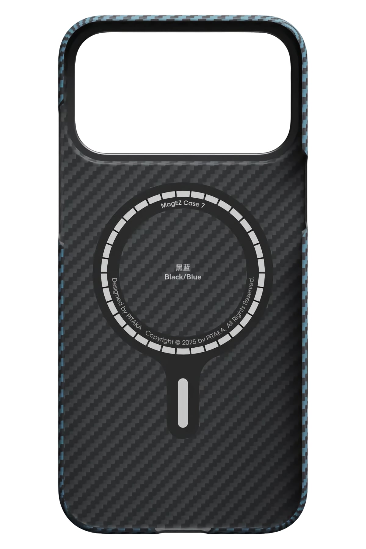 Tactile Woven Iphone 17 Pro Max Magsafe Uyumlu 1500D Aramid Fiber Kılıf Black Blue