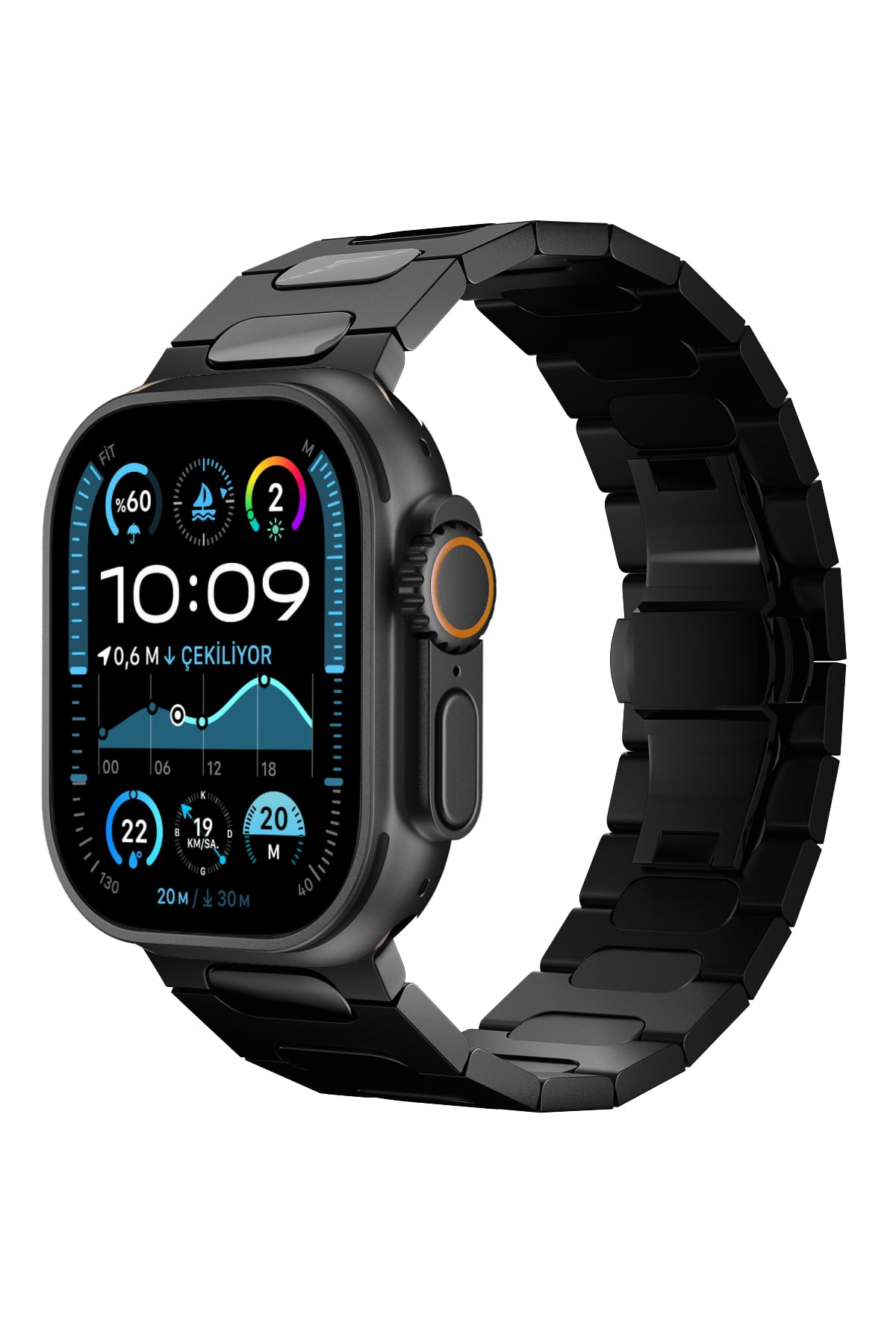 Titanova Apple Watch Uyumlu Titanyum Kordon Siyah