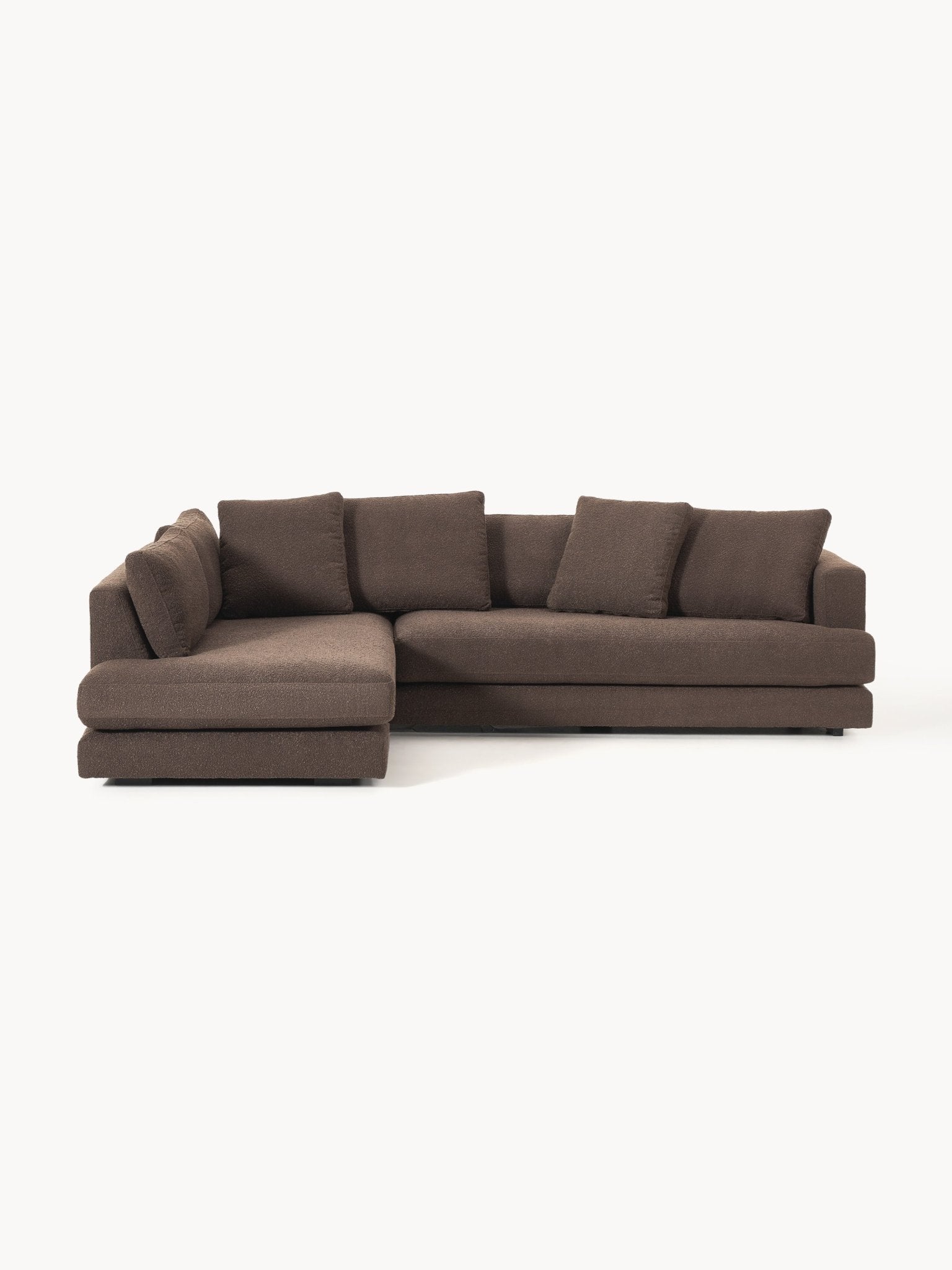 Tribeca Bouclé Köşe Koltuk Modern Tasarım Koyu Kahverengi 274Cm