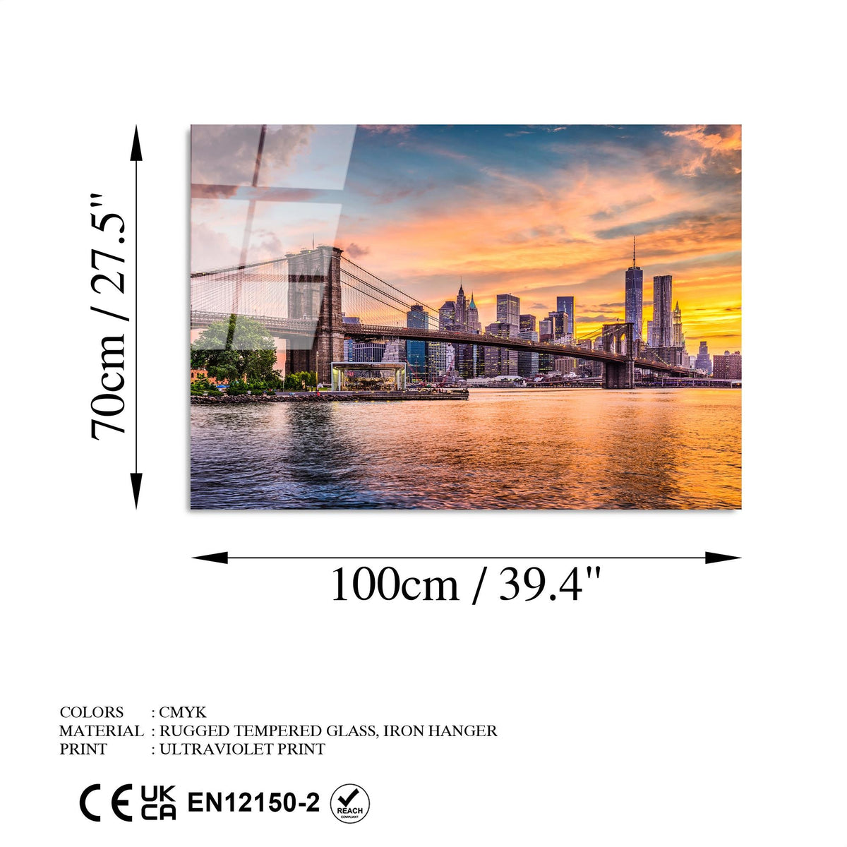 Uv-044 Baskılı Cam Dikdörtgen Duvar Tablosu