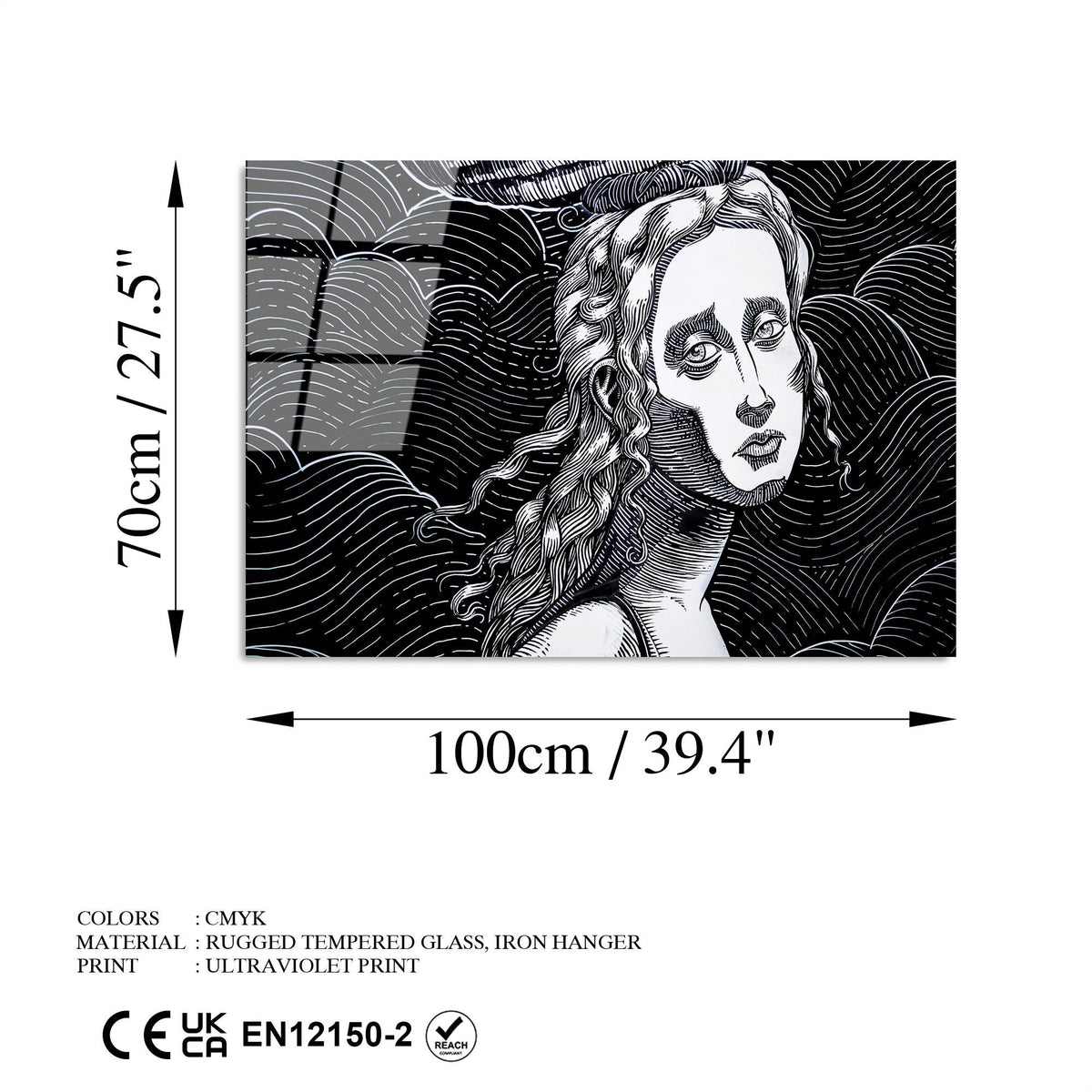 Uv-054 Baskılı Cam Dikdörtgen Duvar Tablosu