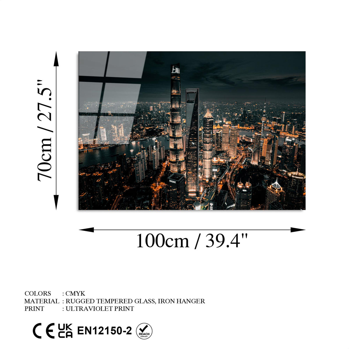 Uv-058 Baskılı Cam Dikdörtgen Duvar Tablosu
