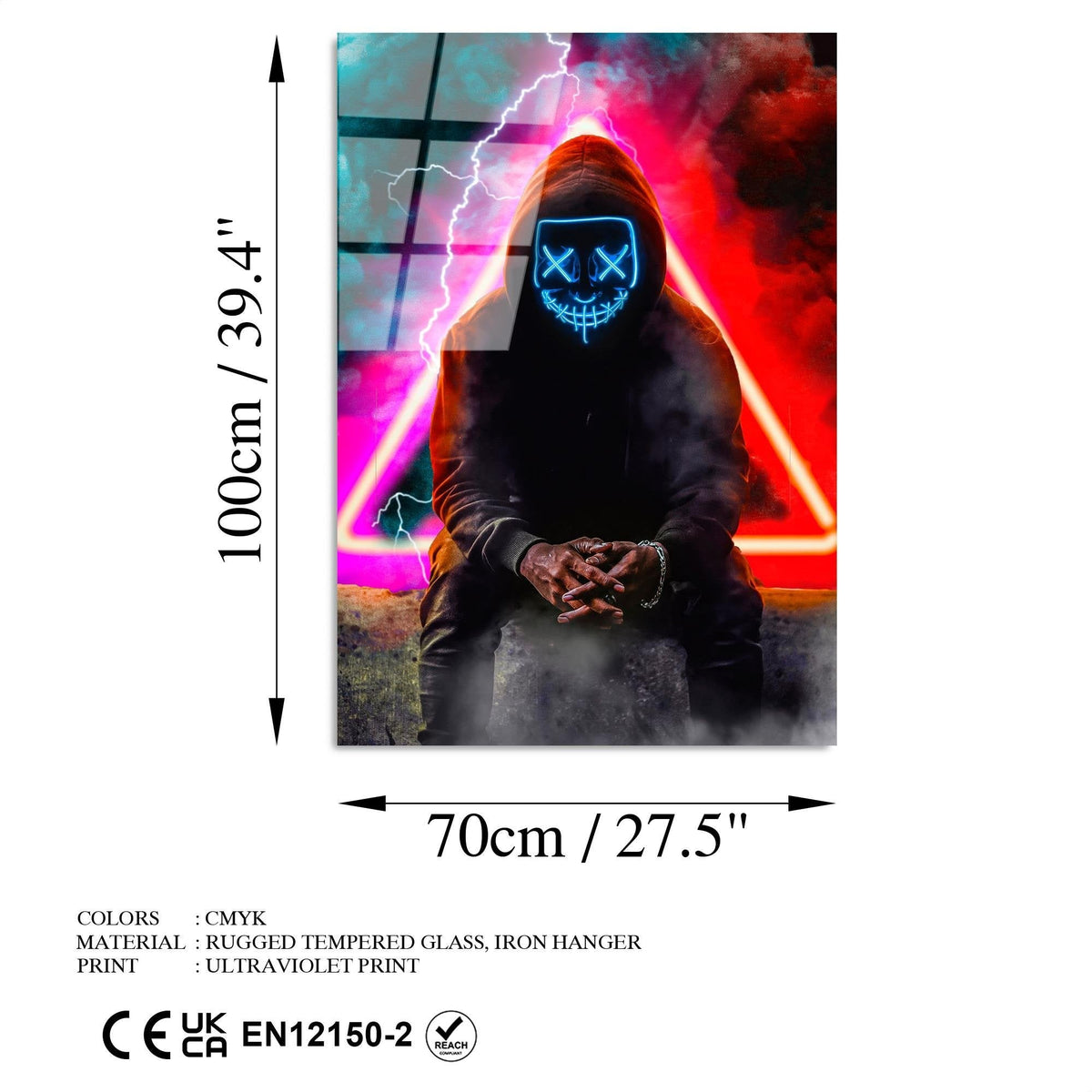 Uv-077 Baskılı Cam Dikdörtgen Duvar Tablosu