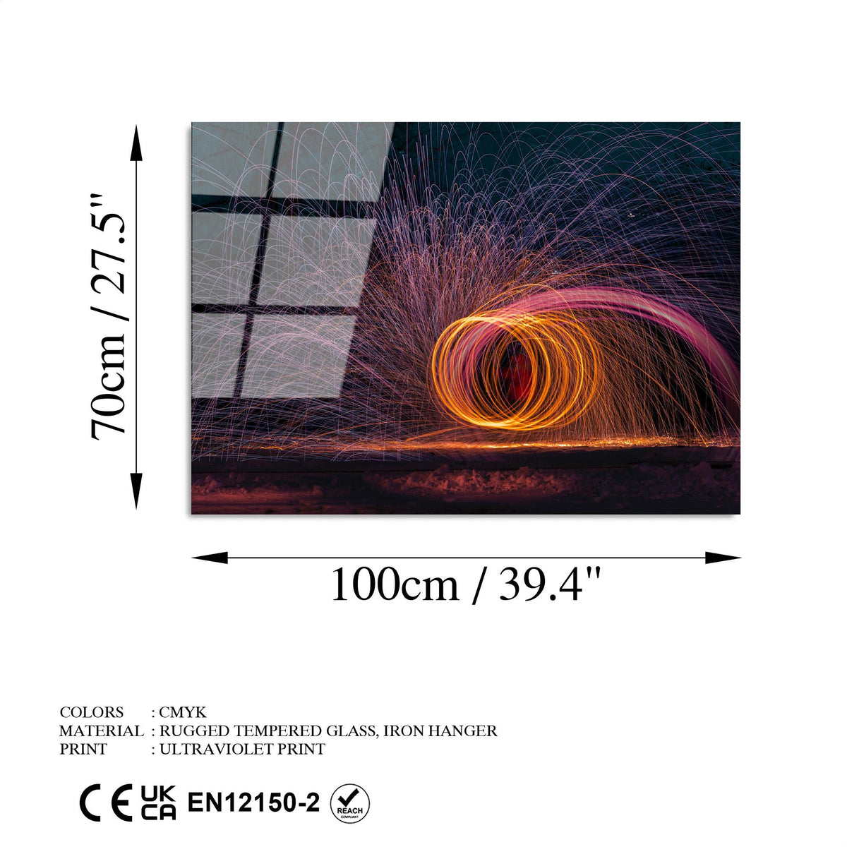 Uv-091 Baskılı Cam Dikdörtgen Duvar Tablosu