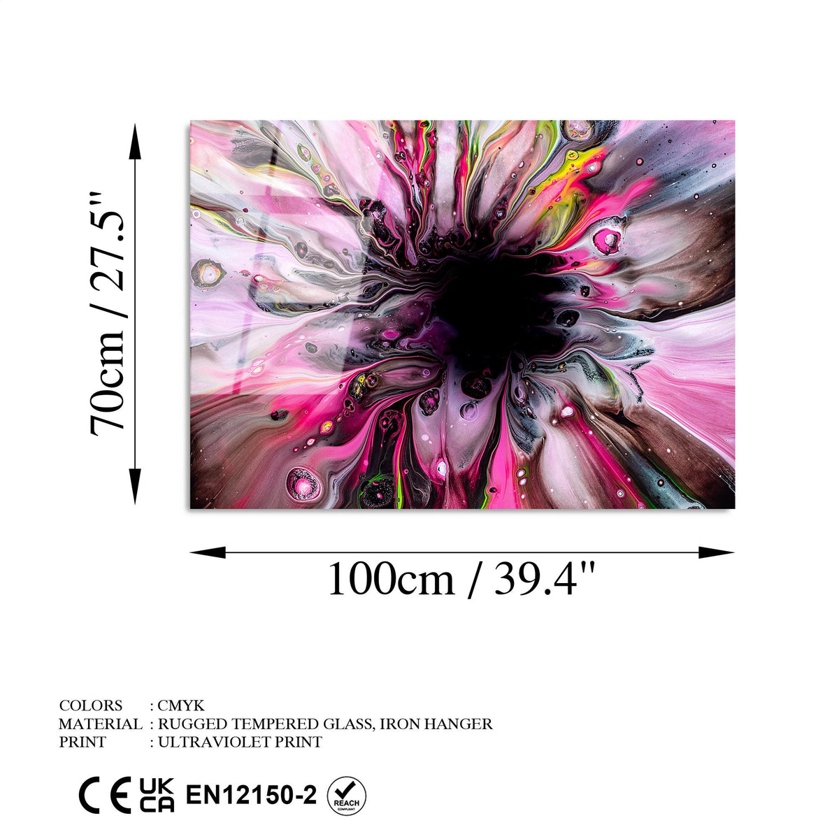Uv-096 Baskılı Cam Dikdörtgen Duvar Tablosu