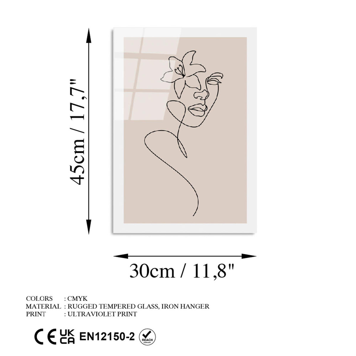 Uv-1036 Baskılı Cam Dikdörtgen Duvar Tablosu