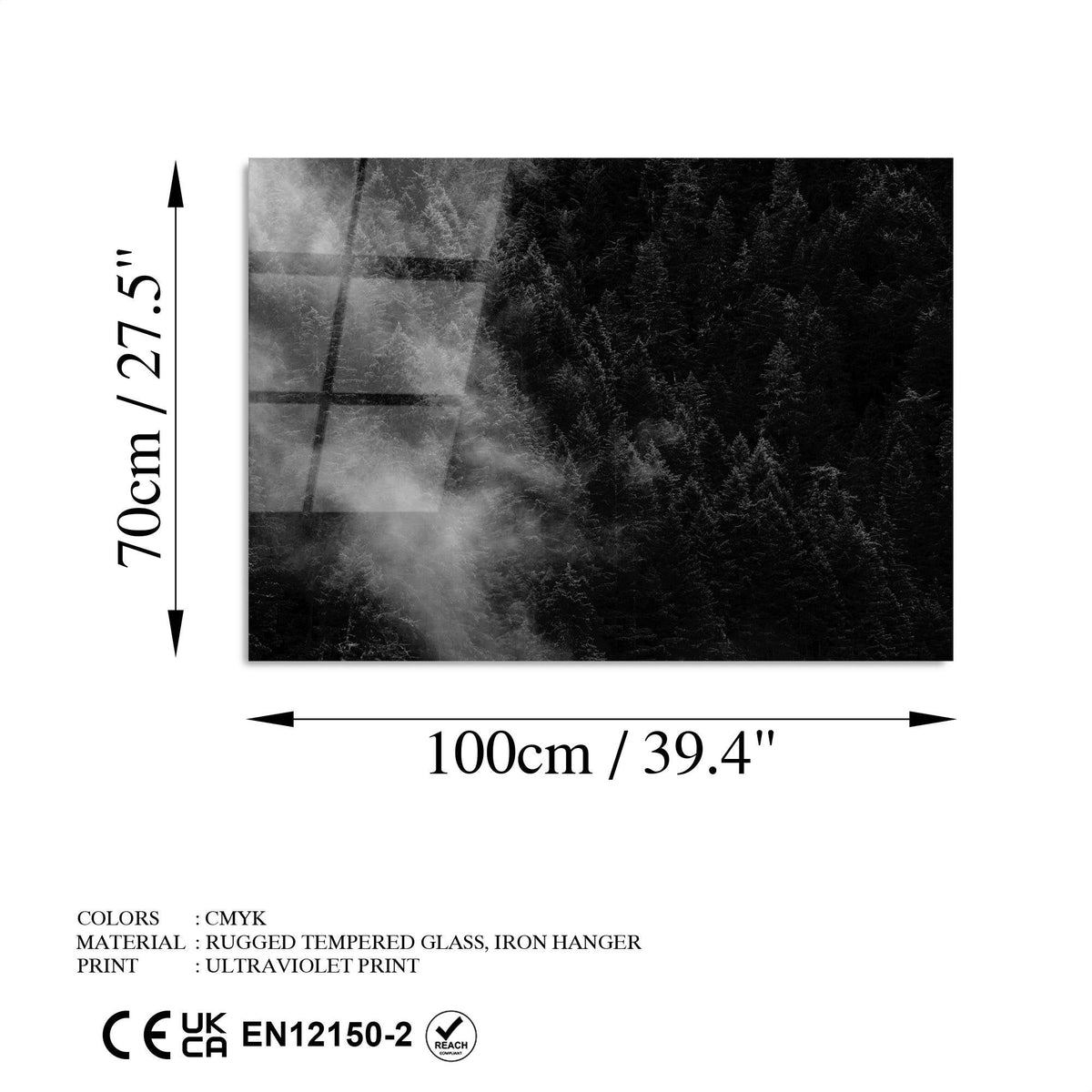 Uv-103 Baskılı Cam Dikdörtgen Duvar Tablosu