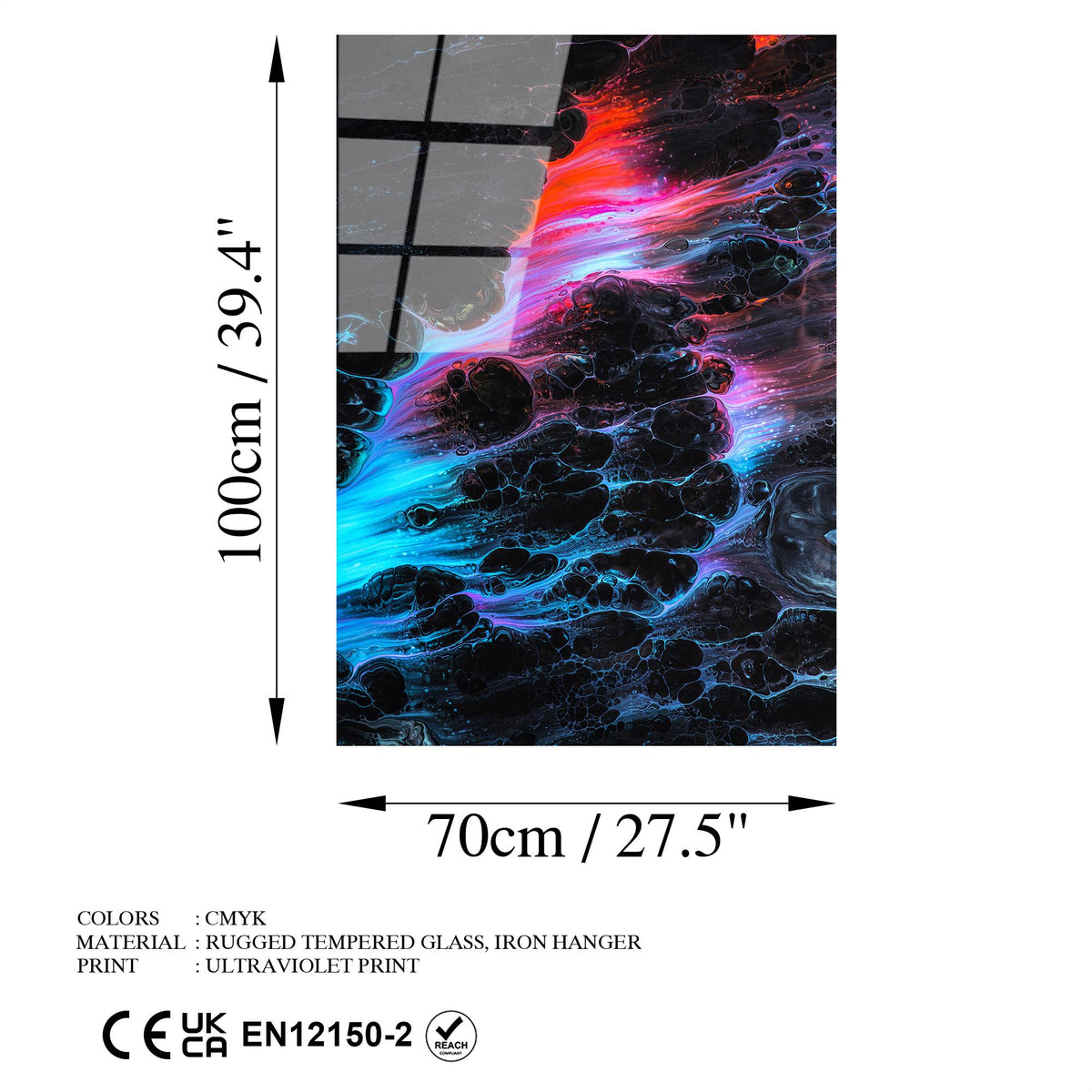 Uv-113 Baskılı Cam Dikdörtgen Duvar Tablosu