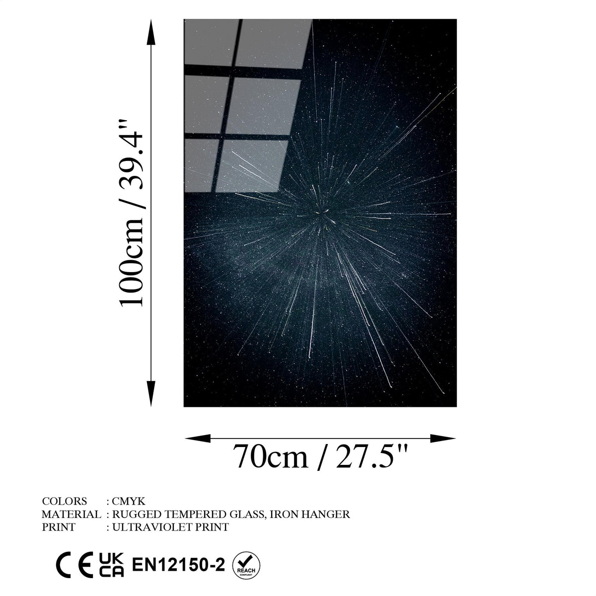 Uv-115 Baskılı Cam Dikdörtgen Duvar Tablosu
