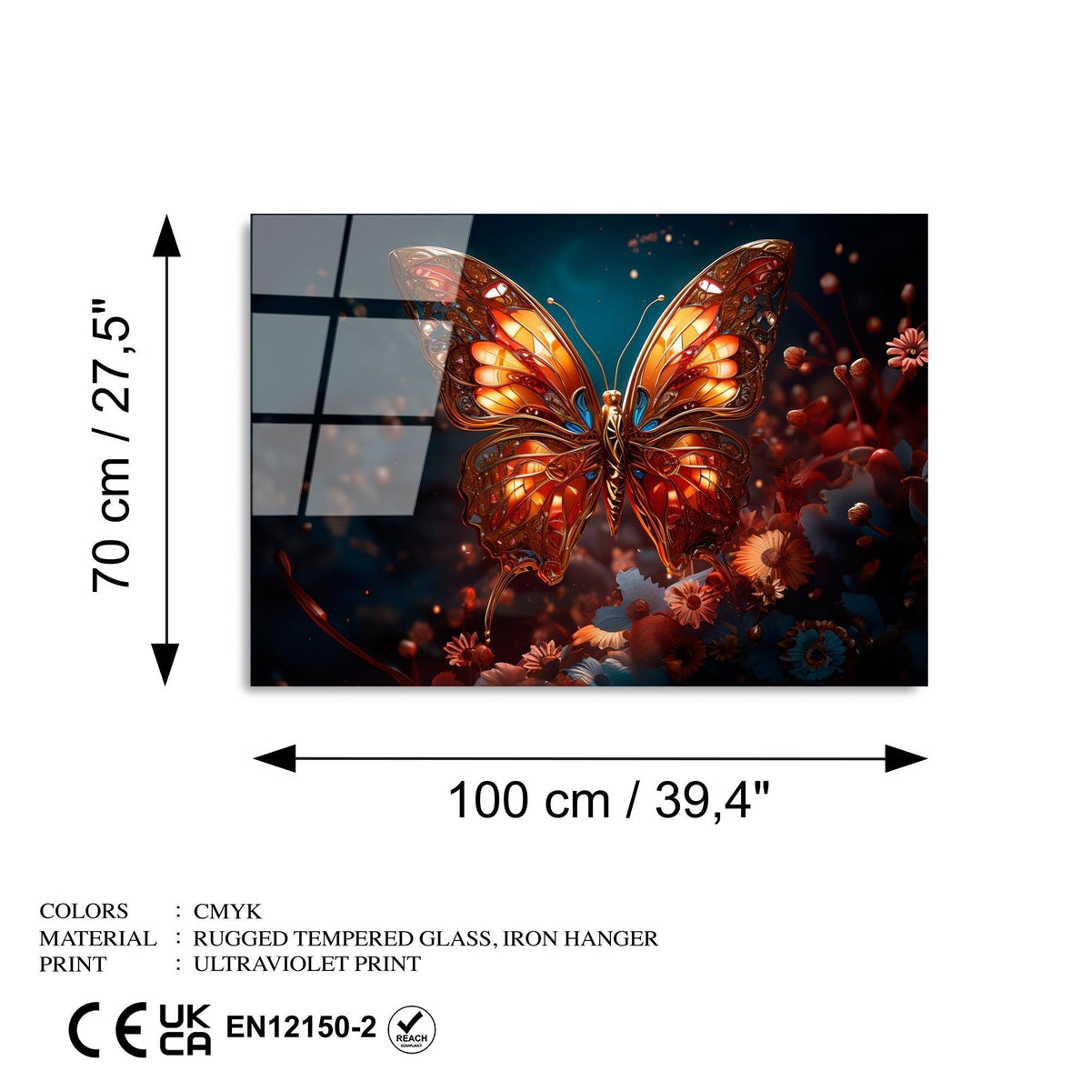 Uv-1182 Baskılı Cam Dikdörtgen Duvar Tablosu