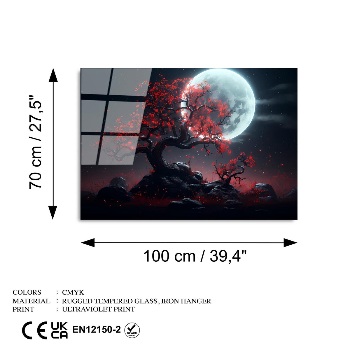 Uv-1215 Baskılı Cam Dikdörtgen Duvar Tablosu