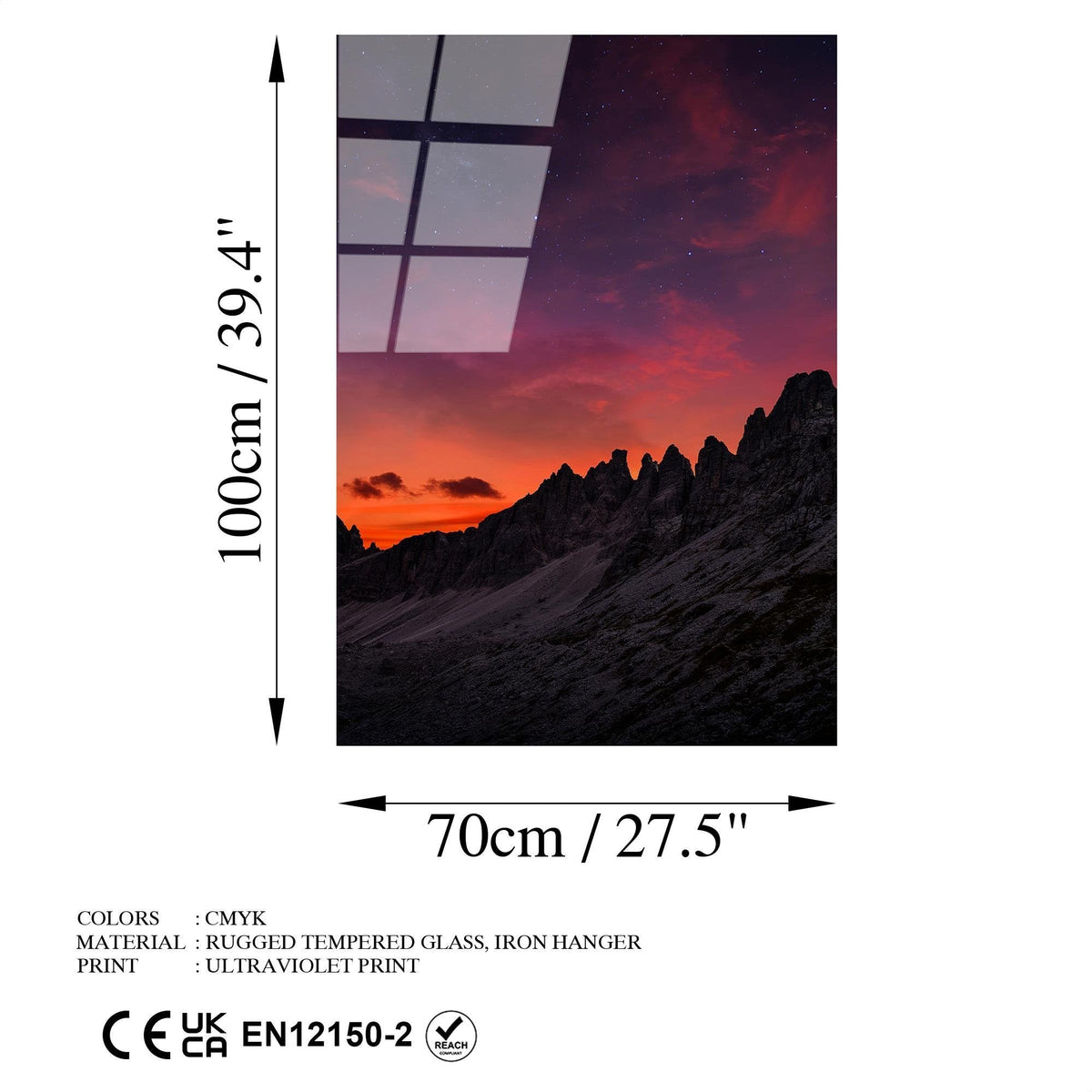 Uv-123 Baskılı Cam Dikdörtgen Duvar Tablosu