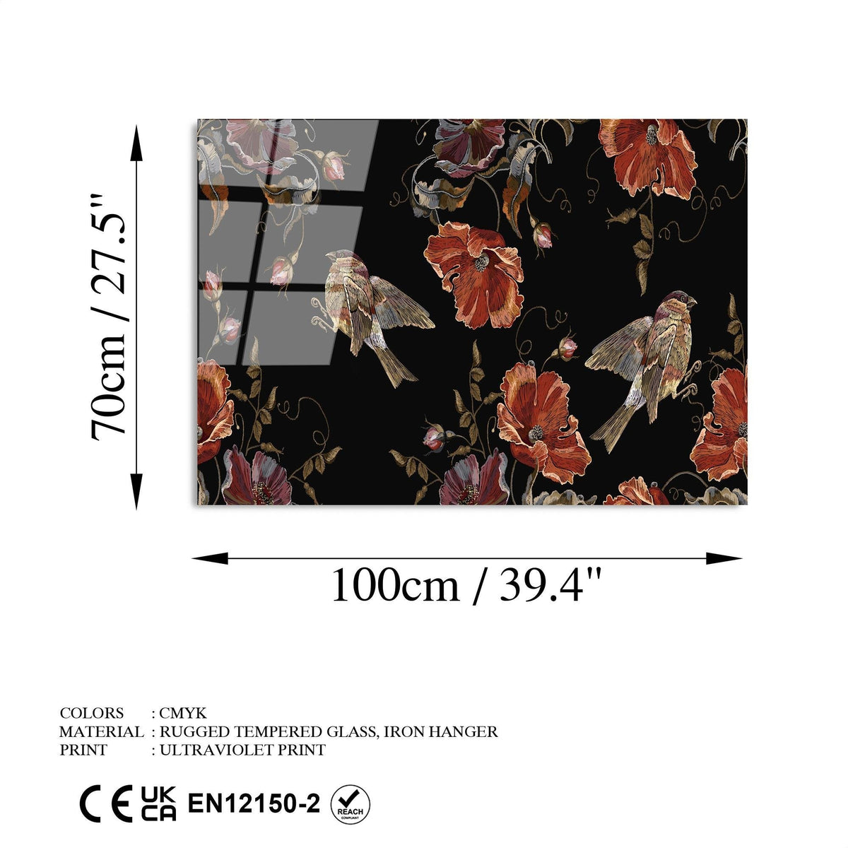 Uv-178 Baskılı Cam Dikdörtgen Duvar Tablosu