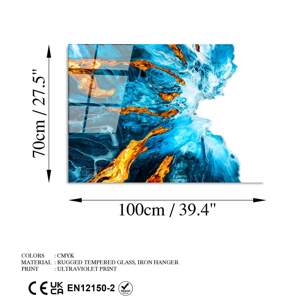 Uv-225 Baskılı Cam Dikdörtgen Duvar Tablosu
