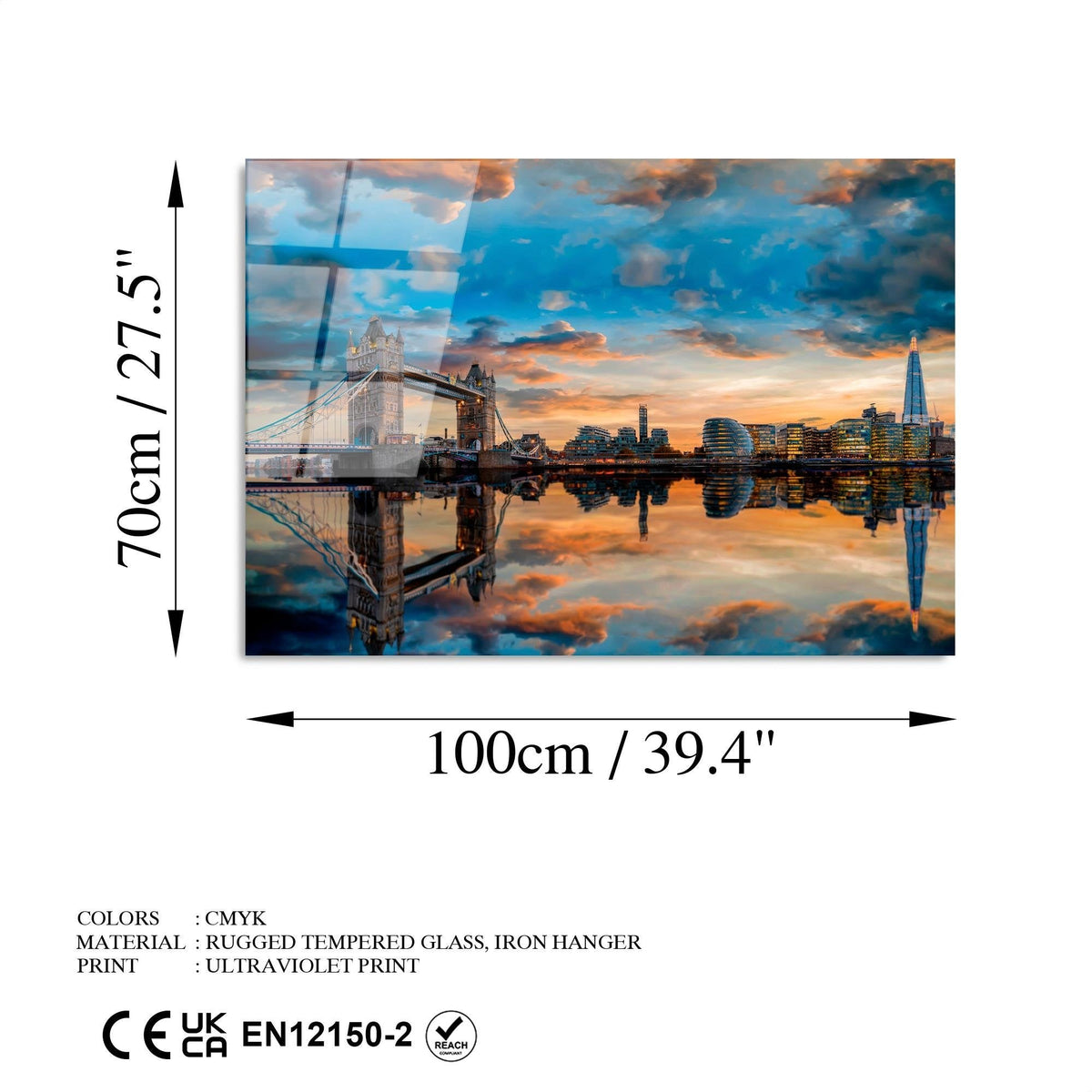 Uv-230 Baskılı Cam Dikdörtgen Duvar Tablosu