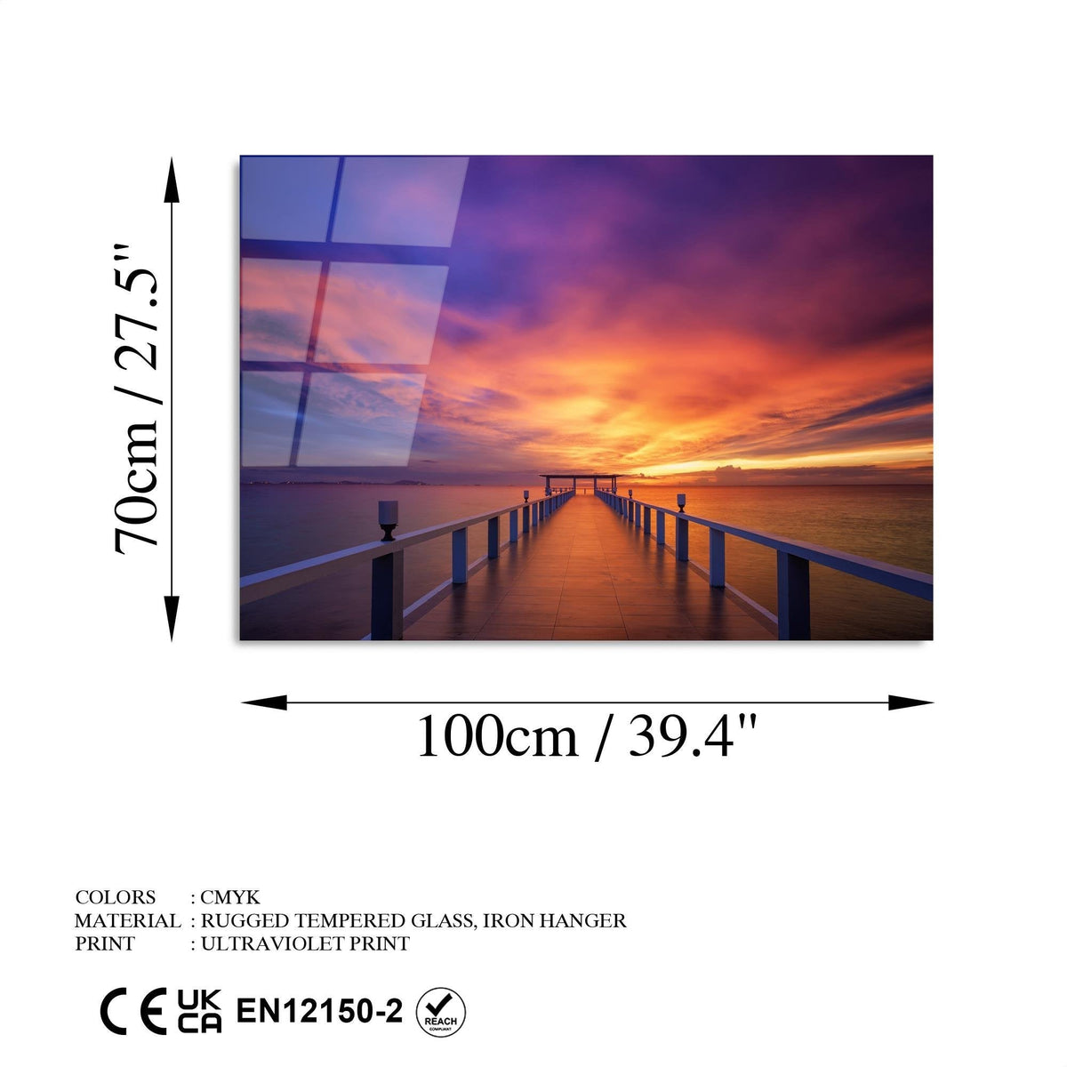 Uv-232 Baskılı Cam Dikdörtgen Duvar Tablosu