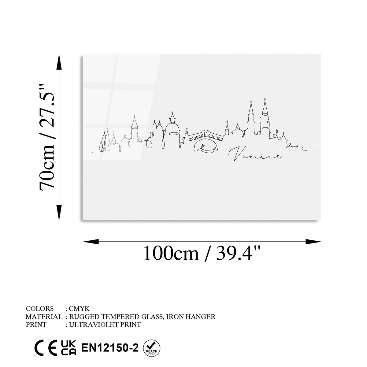 Uv-246 Baskılı Cam Dikdörtgen Duvar Tablosu