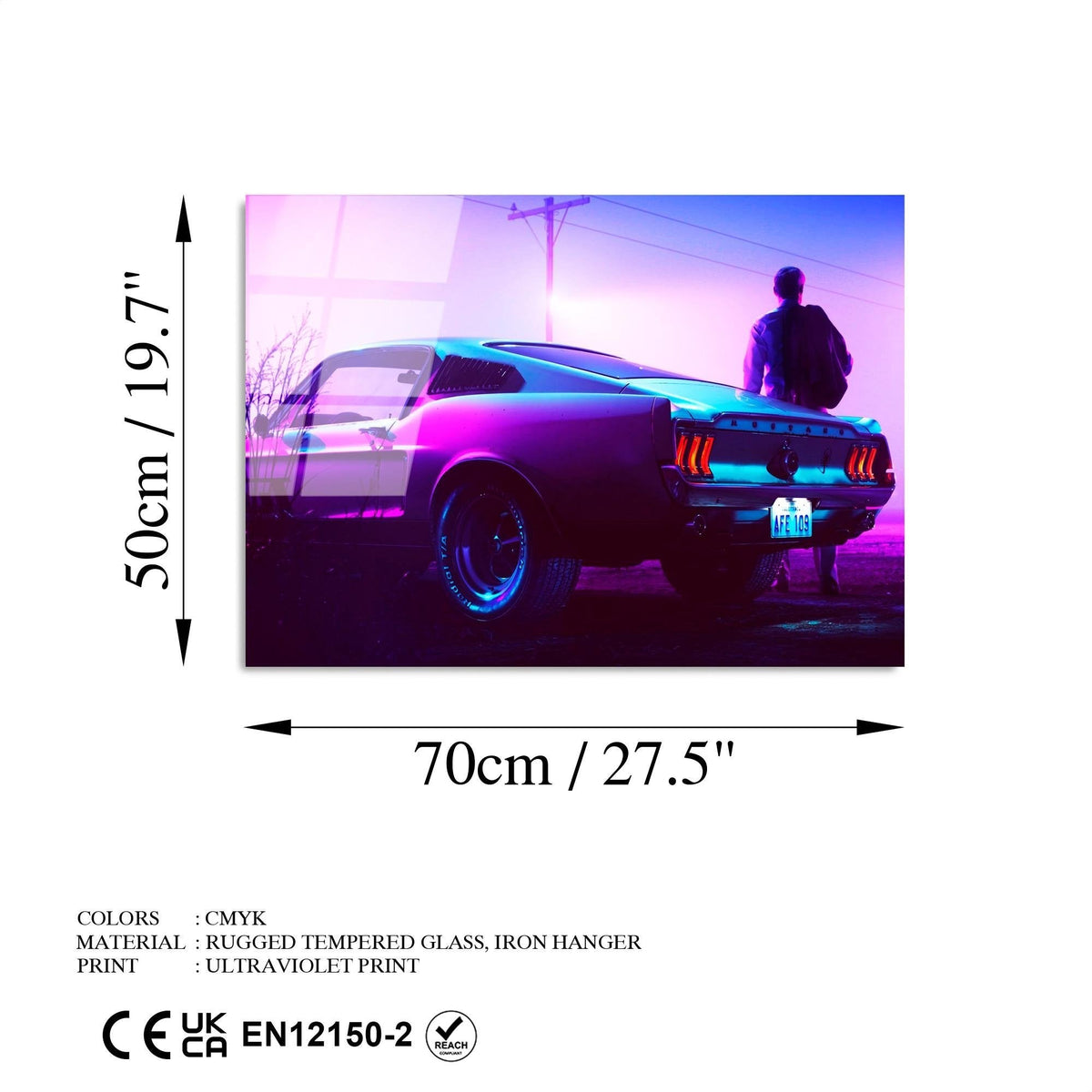 Uv-331 Baskılı Cam Dikdörtgen Duvar Tablosu