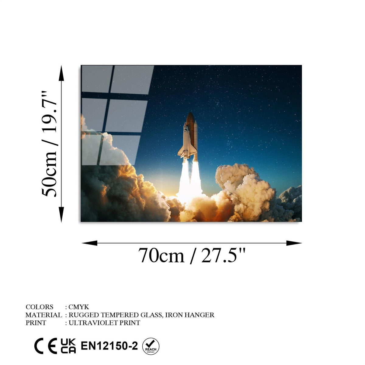 Uv-351 Baskılı Cam Dikdörtgen Duvar Tablosu