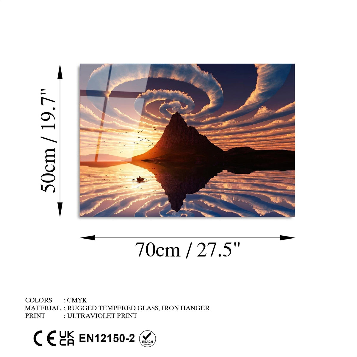 Uv-372 Baskılı Cam Dikdörtgen Duvar Tablosu