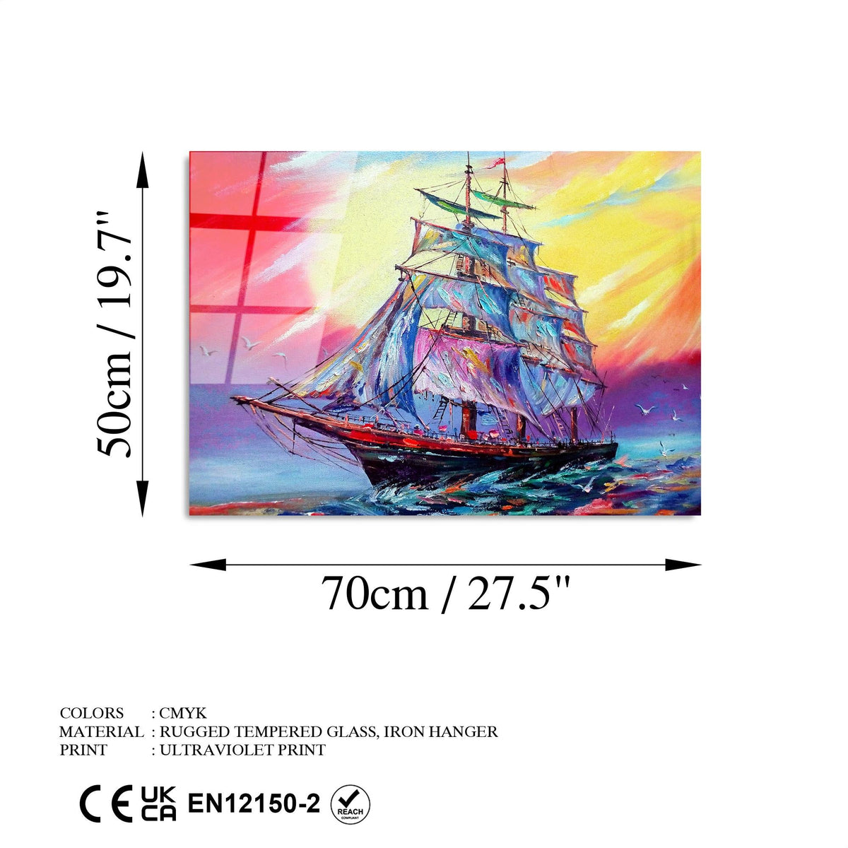 Uv-374 Baskılı Cam Dikdörtgen Duvar Tablosu