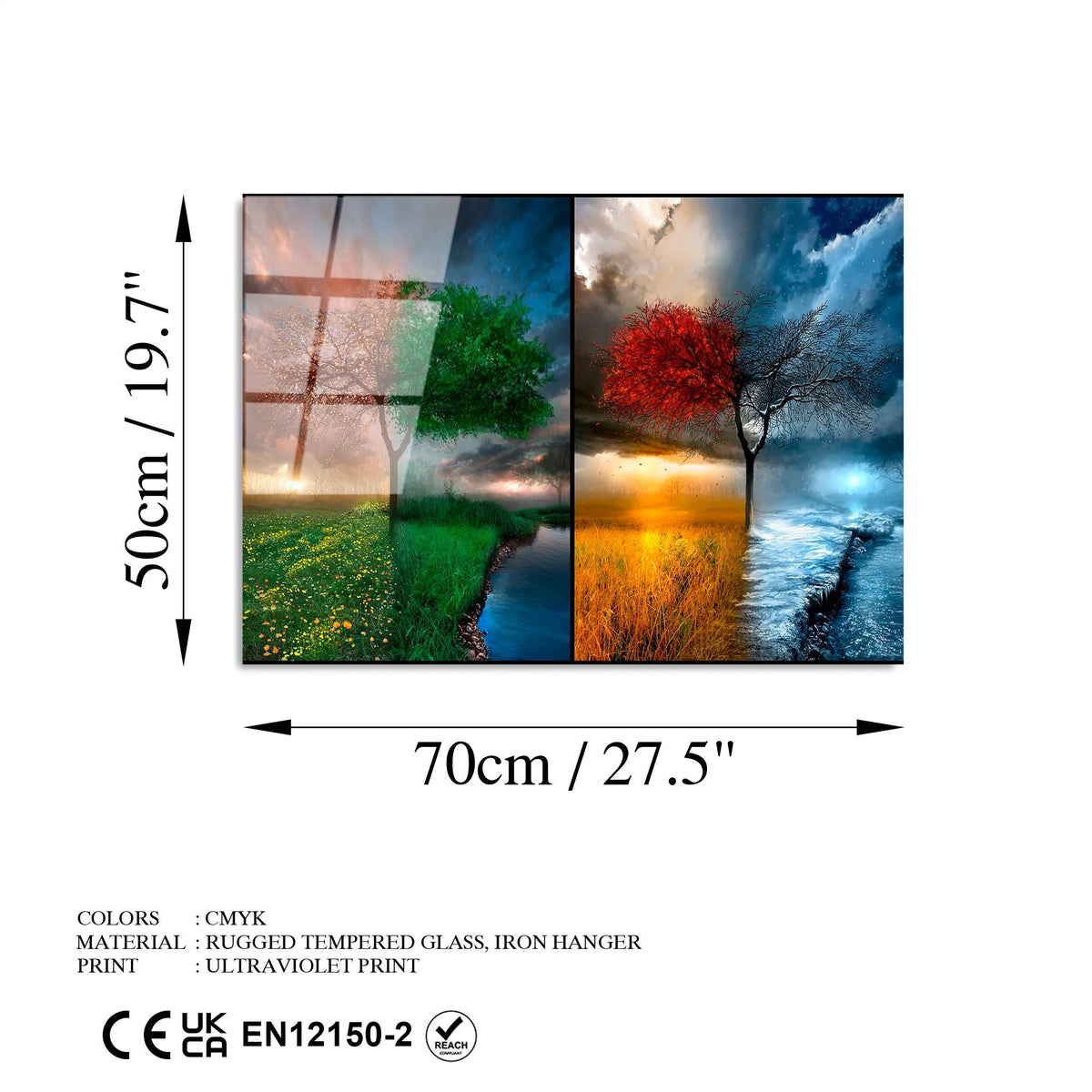 Uv-404 Baskılı Cam Dikdörtgen Duvar Tablosu