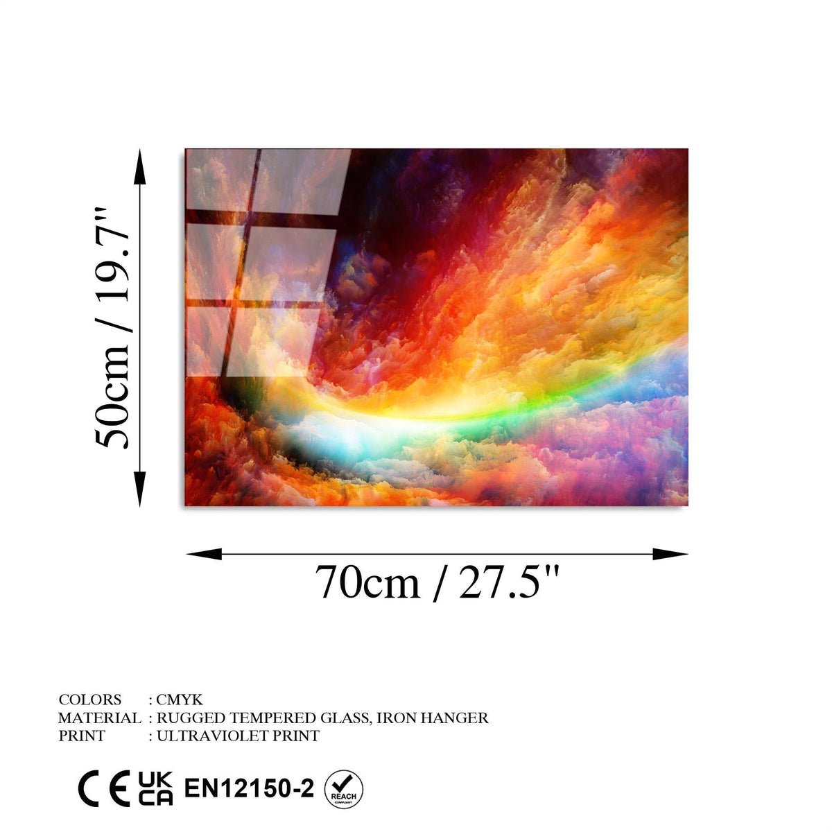 Uv-432 Baskılı Cam Dikdörtgen Duvar Tablosu