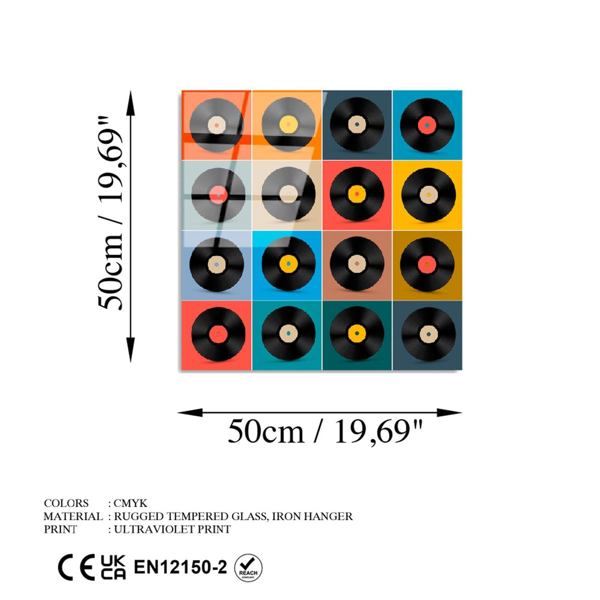 Uv-822 Baskılı Cam Kare Duvar Tablosu