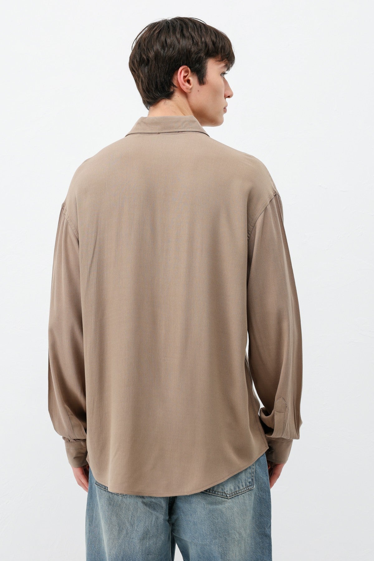 Hafif Dokulu Oversize Gömlek