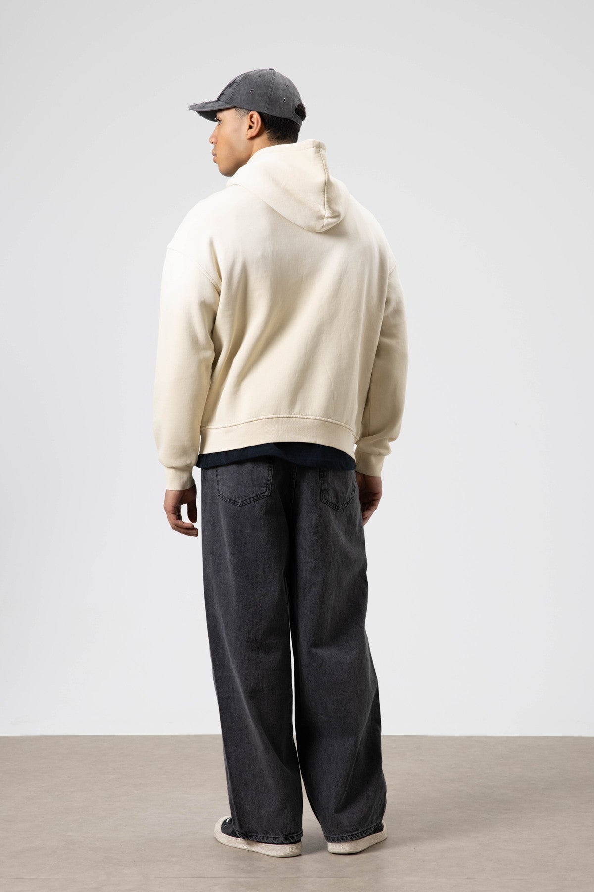 Oversize Baskılı Kapüşonlu Sweatshirt