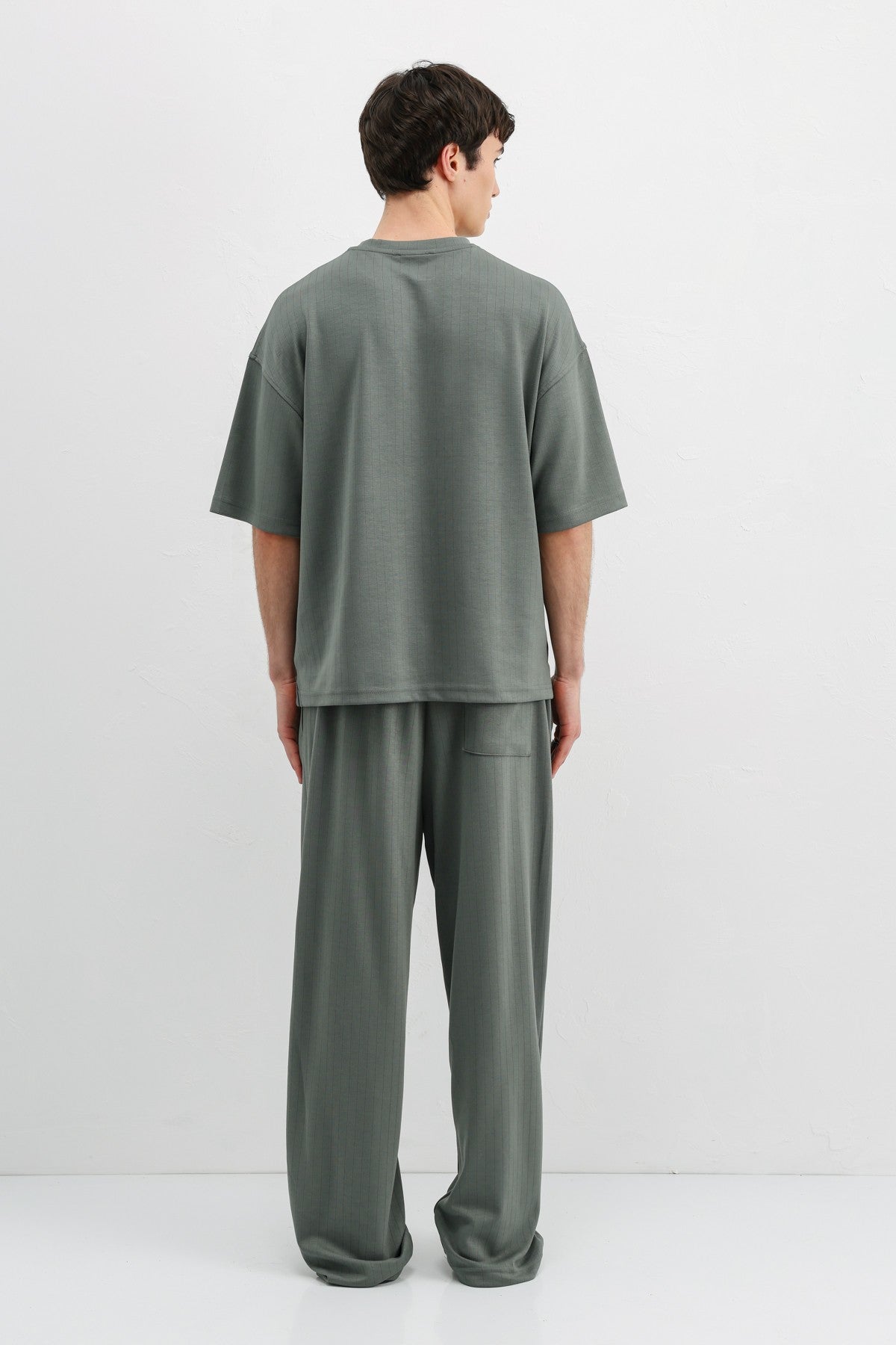 Fitilli Dokulu Oversize Tişört