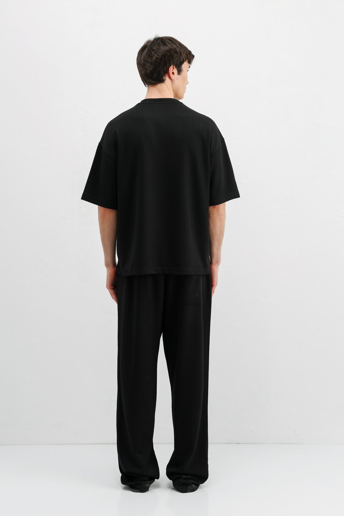 Fitilli Dokulu Oversize Tişört