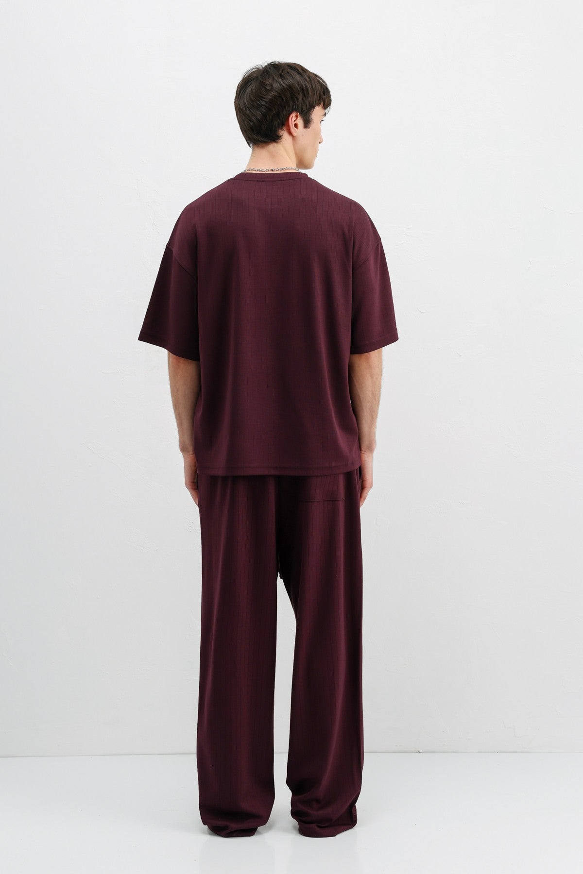 Fitilli Dokulu Oversize Tişört