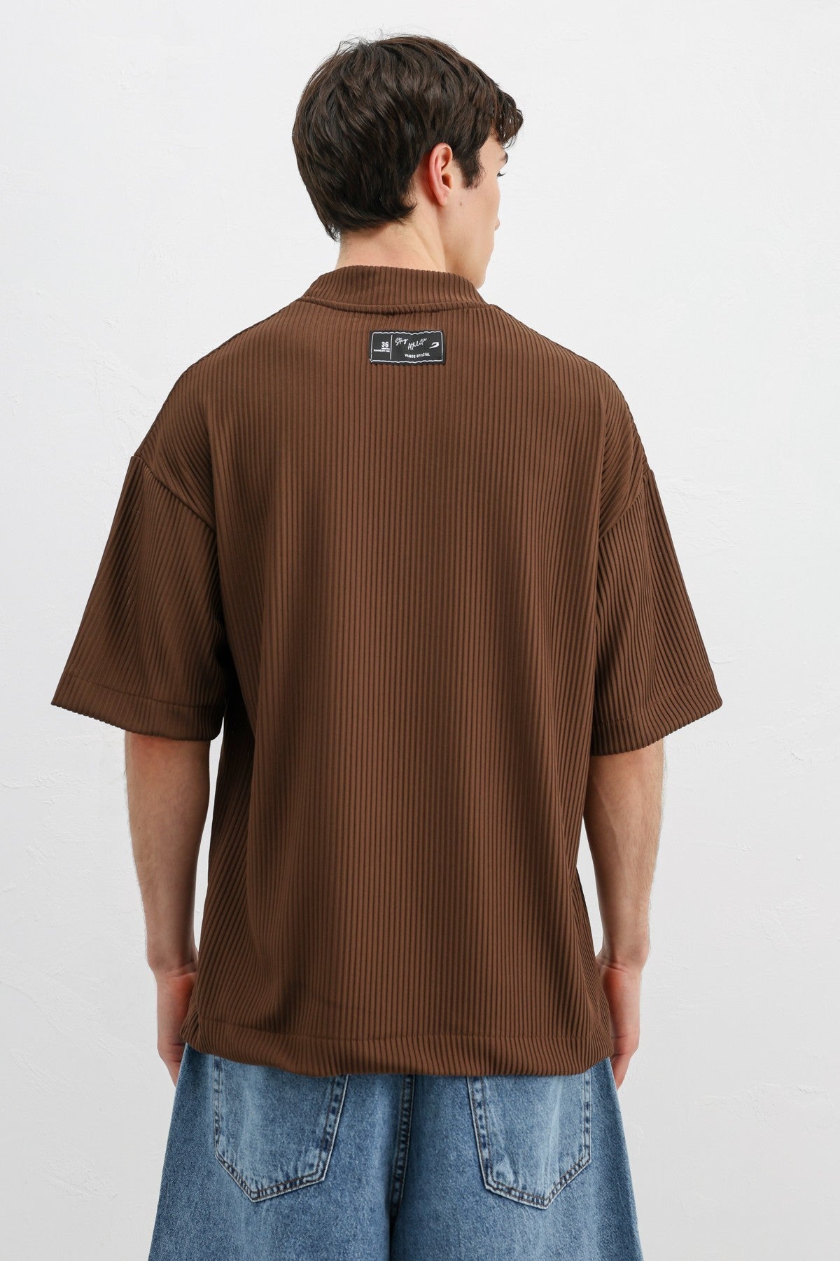 Baskılı Fitilli Oversize Tişört