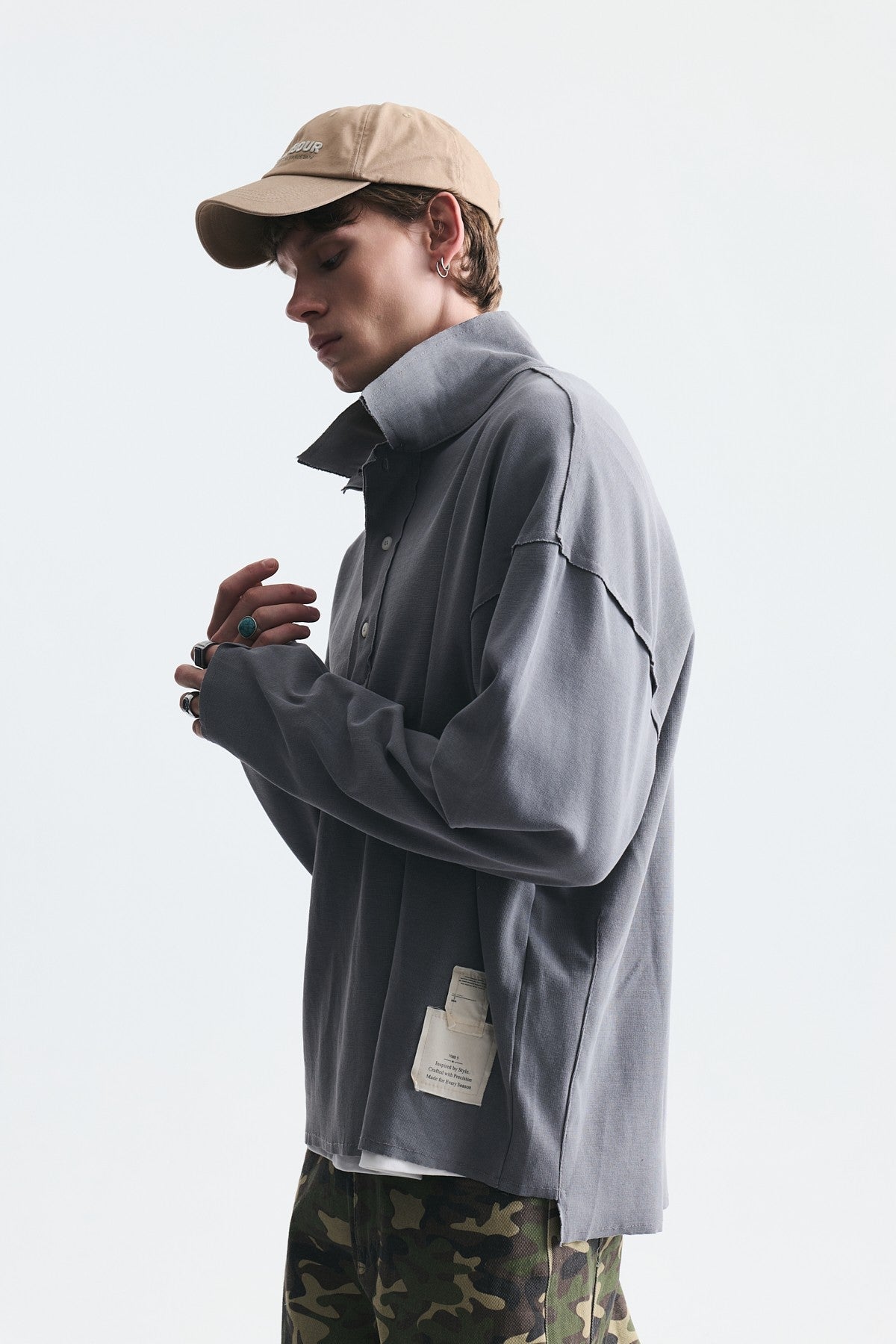 Relax Fit Polo Yaka Sweatshirt